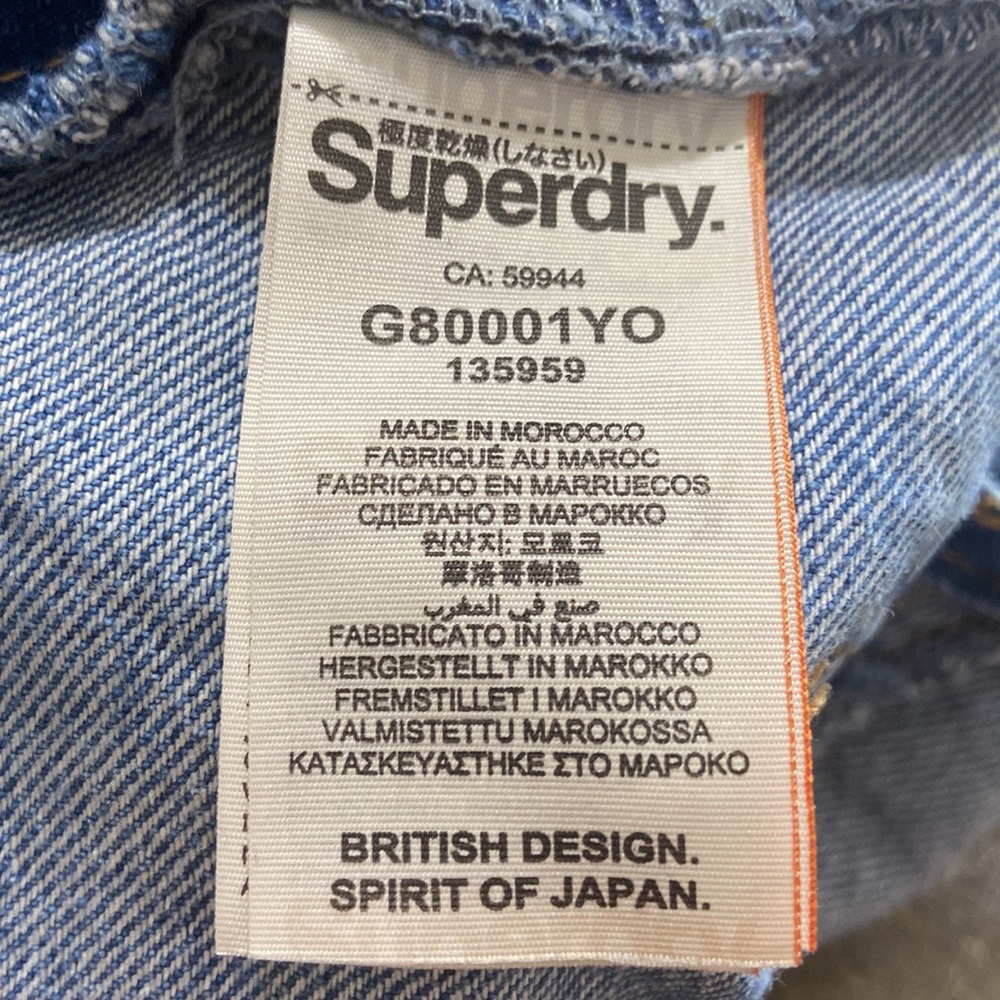Super Dry Dungaree Dress Denim Jumper Overall sz XS - Picture 11 of 12